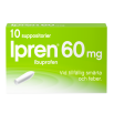 En bild på en förpackning av Ipren 60 mg suppositorier