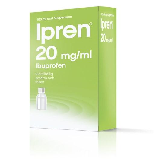 En bild på en förpackning av Ipren Oral Suspension 20 mg/ml